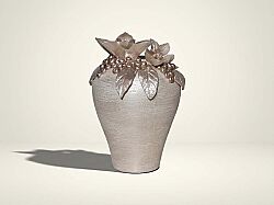 LAVİN VAZO BÜYÜK 25X33 CM KREM-GOLD - KERVAN