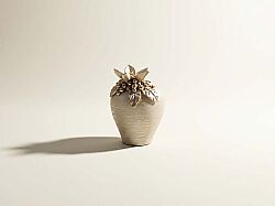 LAVİN VAZO KÜÇÜK 16X19 CM KREM-GOLD - KERVAN