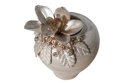 LAVİN VAZO ORTA 21X27 CM KREM-GOLD - 2