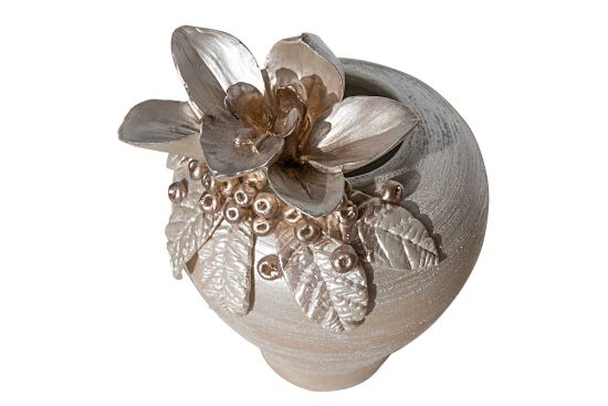 LAVİN VAZO ORTA 21X27 CM KREM-GOLD - 2