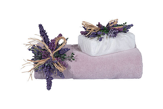 LAVİNA 2 PRÇ SABUNLU HAVLU SET LİLA - 2