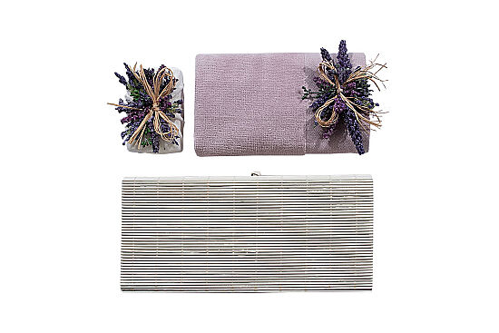 LAVİNA 2 PRÇ SABUNLU HAVLU SET LİLA - 3