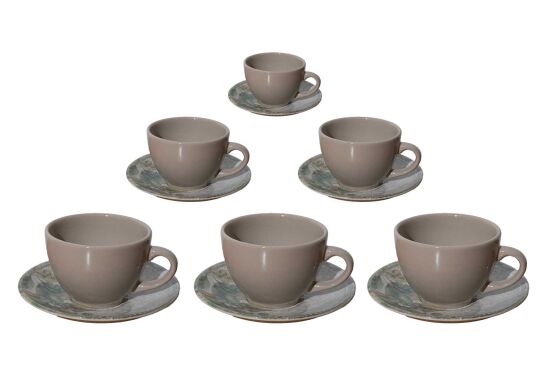 LEAFY 6'LI NESCAFE FİNCAN TAKIMI 215 CC (6 FİNCAN+6 TABAK) - 1