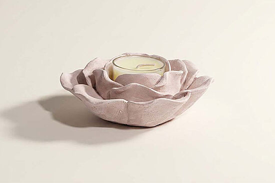 LESTİNA GÜL TEALIGHT MUM 12x3,5 cm PUDRA - 1