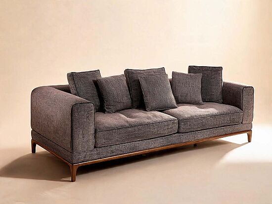 LİDO ÜÇLÜ KOLTUK KAHVE 95x235x83cm ( MİLANO 5005) - 2