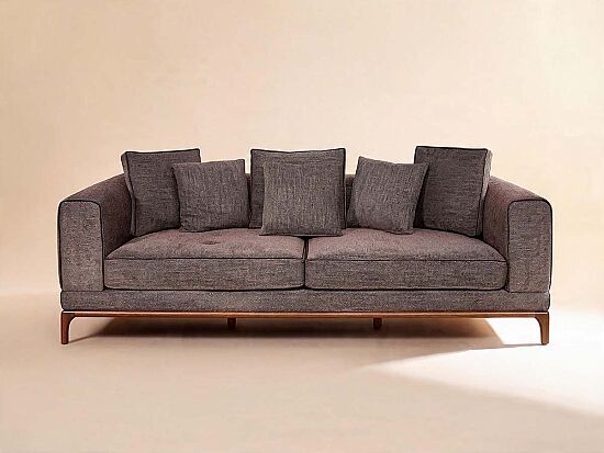 LİDO ÜÇLÜ KOLTUK KAHVE 95x235x83cm ( MİLANO 5005) - 1