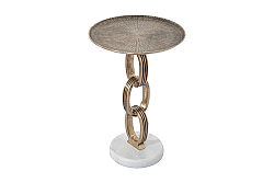 LINK YAN SEHPA MERMER TABAN ANTİK ALTIN 40X40X55 CM 45856 - 5