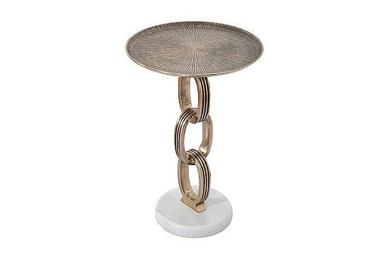 LINK YAN SEHPA MERMER TABAN ANTİK ALTIN 40X40X55 CM 45856 - 5