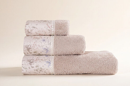 LİON 3 LÜ HAVLU SET (30X50+50X90+70X140) BEJ - 1
