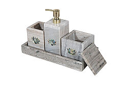 LOTUS MERMER BANYO SETİ - 4 PARÇA -LOTUS-BEJ- HSH-01 - 3