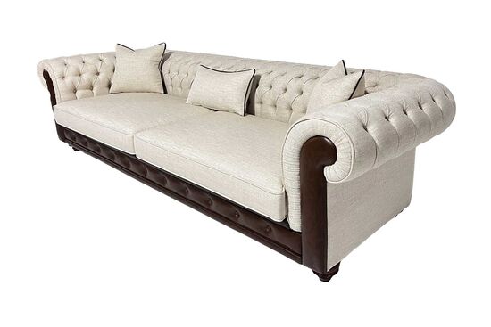 LUCA DORTLU KOLTUK CHESTER KAPITONELI BEJ 100x275x80cm (COSMIC B 21541-04) - 2