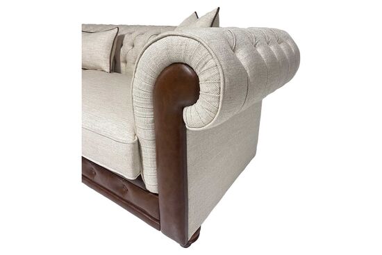 LUCA DORTLU KOLTUK CHESTER KAPITONELI BEJ 100x275x80cm (COSMIC B 21541-04) - 4