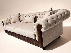 LUCA DORTLU KOLTUK CHESTER KAPITONELI BEJ 100x275x80cm (COSMIC B 21541-04) - 2