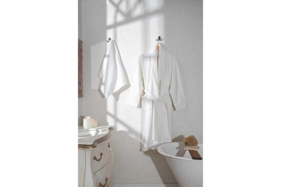 LUİ İKİLİ BORNOZ SET KREM - 2