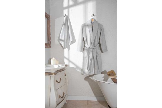 LUİZA İKİLİ BORNOZ SET SEDİR MİNT - 3