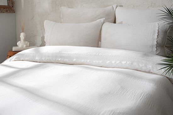 LUNEL NEVRESİM TAKIMI 200X220 4 PRC KREM - 2