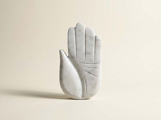 MARBLE DEKORATIF EL 10x3x19cm BEYAZ (AH-13049) - 1