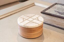 MARBLE DEKORATIF KUTU 13x13x8cm BEJ (1H-13093) - Thumbnail