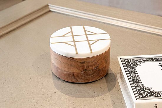 MARBLE DEKORATIF KUTU 13x13x8cm BEYAZ (1H-13093)