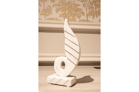 MARBLE DEKORATIF OBJE 10x6x26cm BEYAZ (AH-13084)