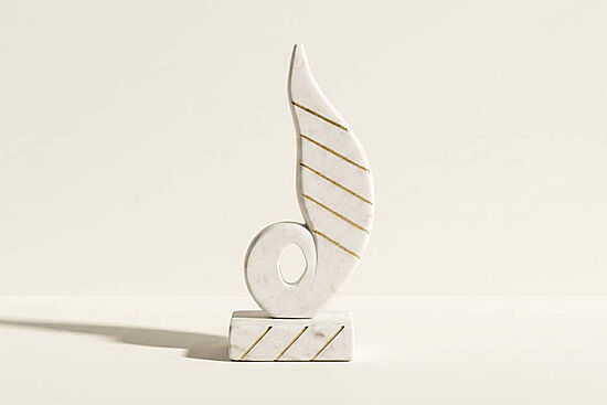 MARBLE DEKORATIF OBJE 10x6x26cm BEYAZ (AH-13084) - 1