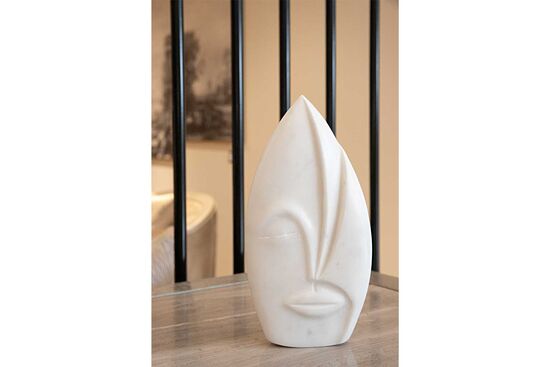 MARBLE DEKORATIF YÜZ 14x4x25cm BEYAZ (AH-13054)