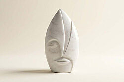 MARBLE DEKORATIF YÜZ 14x4x25cm BEYAZ (AH-13054) - DEKORATİF OBJE
