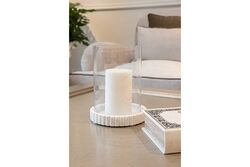 MARBLE MUMLUK 15x15x19cm BEYAZ (AH-13068) - Thumbnail