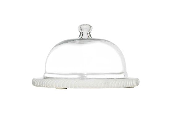 MARBLE SUNUMLUK -SEDEF DETAYLI -26x26x15cm BEYAZ (AH-13082)