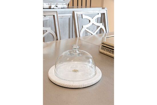 MARBLE SUNUMLUK -SEDEF DETAYLI -26x26x15cm BEYAZ (AH-13082)