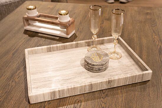 MARBLE TEPSI 30x46x4cm BEJ (AH-13046)