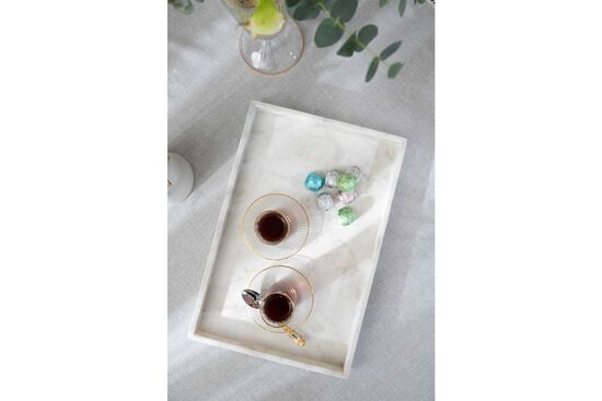 MARBLE TEPSI 30x46x4cm BEYAZ (AH-13046)