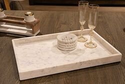 MARBLE TEPSI 30x46x4cm BEYAZ (AH-13046) - Thumbnail