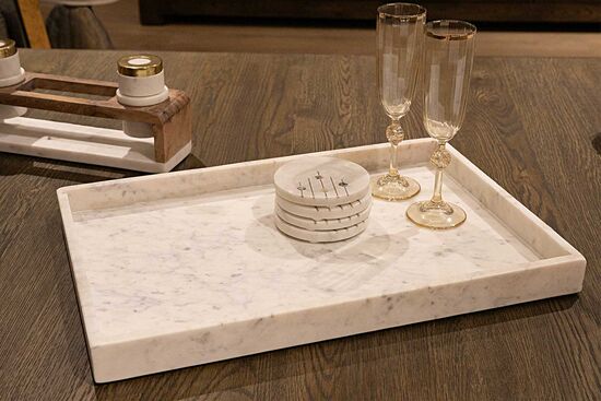 MARBLE TEPSI 30x46x4cm BEYAZ (AH-13046)