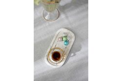 MARBLE TEPSI -SEDEF DETAYLI - 30x15x2.5cm BEYAZ (AH-13080) - Thumbnail