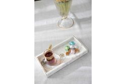 MARBLE TEPSI -SEDEF DETAYLI -30x15x4cm BEYAZ (AH-13090) - Thumbnail