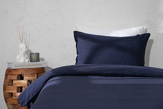 MELANİYS NEVRESİM TAKIMI 160X220 TK 3 PRC LACIVERT - 1