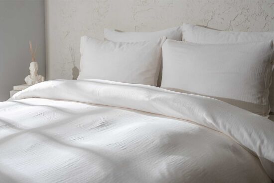 MELANİYS NEVRESİM TAKIMI 240X220 KING SIZE 4 PRC KREM - 2