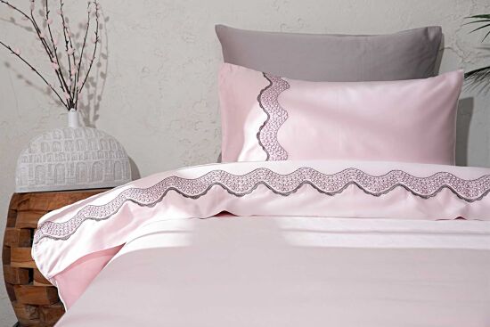 MELİS NEVRESİM TAKIMI 160X220 TK 4 PRC PUDRA-GRİ - 1