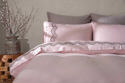 MELİS NEVRESİM TAKIMI 200X220 CK 6 PRC PUDRA-GRİ - KERVAN