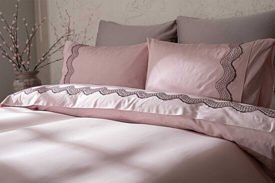 MELİS NEVRESİM TAKIMI 200X220 CK 6 PRC PUDRA-GRİ - 2