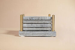 MERMER BARDAK ALTLIĞI SETİ-4 ADET -BEJ-10X10X12.75 CM CSN-HSH-01 - KERVAN