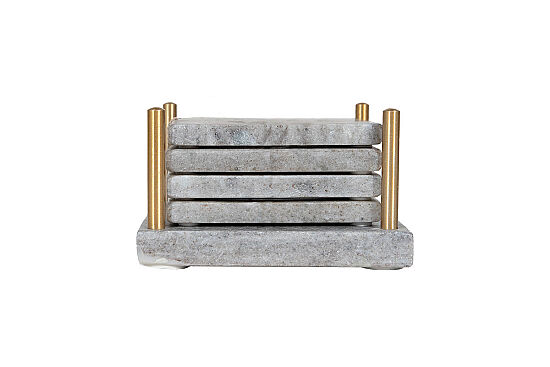 MERMER BARDAK ALTLIĞI SETİ-4 ADET -BEJ-10X10X12.75 CM CSN-HSH-01 - 2