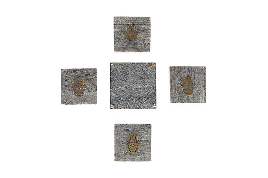 MERMER BARDAK ALTLIĞI SETİ-4 ADET -BEJ-10X10X12.75 CM CSN-HSH-01 - 4