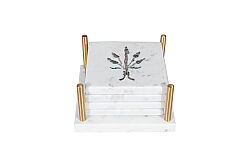 MERMER BARDAK ALTLIĞI SETİ-4 ADET- BEYAZ- 10X10X12.75CM CSN-HSH-02 - 2