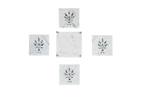 MERMER BARDAK ALTLIĞI SETİ-4 ADET- BEYAZ- 10X10X12.75CM CSN-HSH-02 - 4