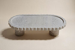 MERMER DEKORATİF AYAKLI TEPSİ -BEJ- 30X15X8 CM TRN-HSH-02 - KERVAN