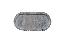 MERMER DEKORATİF AYAKLI TEPSİ -BEJ- 30X15X8 CM TRN-HSH-02 - 4