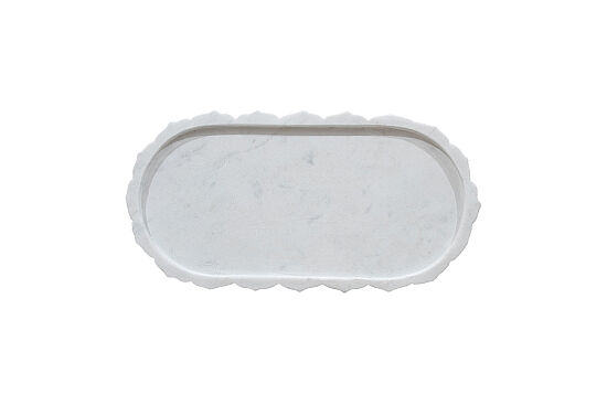 MERMER DEKORATİF AYAKLI TEPSİ -BEYAZ - 30X15X8 CM TRN-HSH-01 - 4