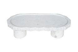 MERMER DEKORATİF AYAKLI TEPSİ -BEYAZ - 30X15X8 CM TRN-HSH-01 - 2